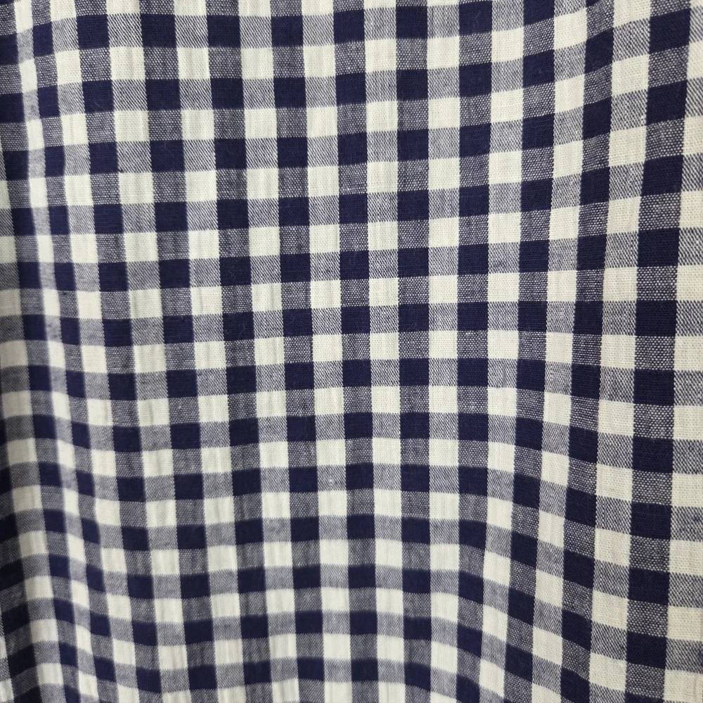Kut from the Kloth Navy and White Checkered Women's Shirt Size XL - Picture 4 of 6